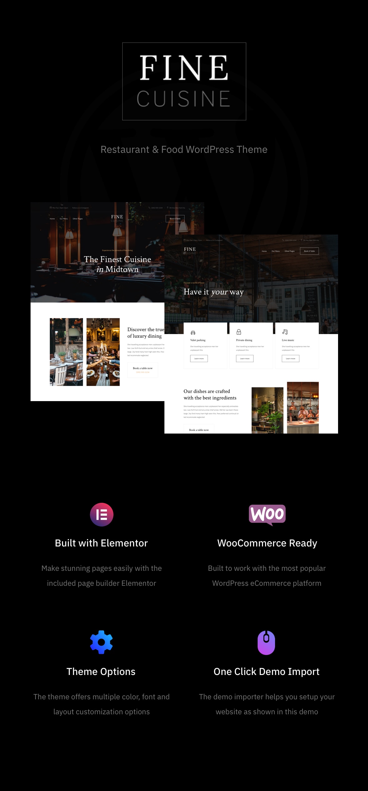 FineCuisine - Restaurant & Food WordPress Theme